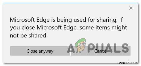 पॉपअप को साझा करने के लिए  Microsoft Edge का उपयोग किया जा रहा है  को कैसे रोकें? 