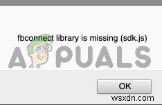 विंडोज़ पर  fbconnect लाइब्रेरी गुम है (sdk.js)  त्रुटि को कैसे ठीक करें? 