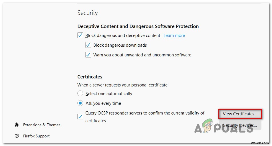 फिक्स:Sec_Error_Cert_Signature_Algorithm_Disabled 