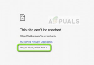 ठीक करें:ERR_ADDRESS_UNREACHABLE 