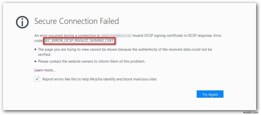 ठीक करें:SEC_ERROR_OCSP_INVALID_SIGNING_CERT 