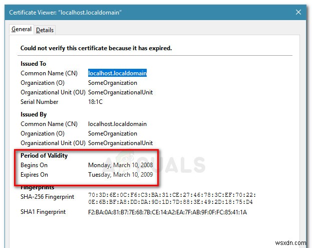 ठीक करें:SSL_ERROR_BAD_CERT_DOMAIN 