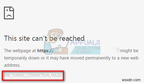 ठीक करें:ERR_TUNNEL_CONNECTION_FAILED 