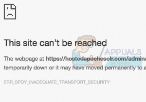 ठीक करें:ERR_SPDY_INADEQUATE_TRANSPORT_SECURITY