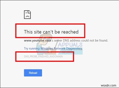 Google Chrome पर सर्वर DNS पता कैसे ठीक नहीं किया जा सका 