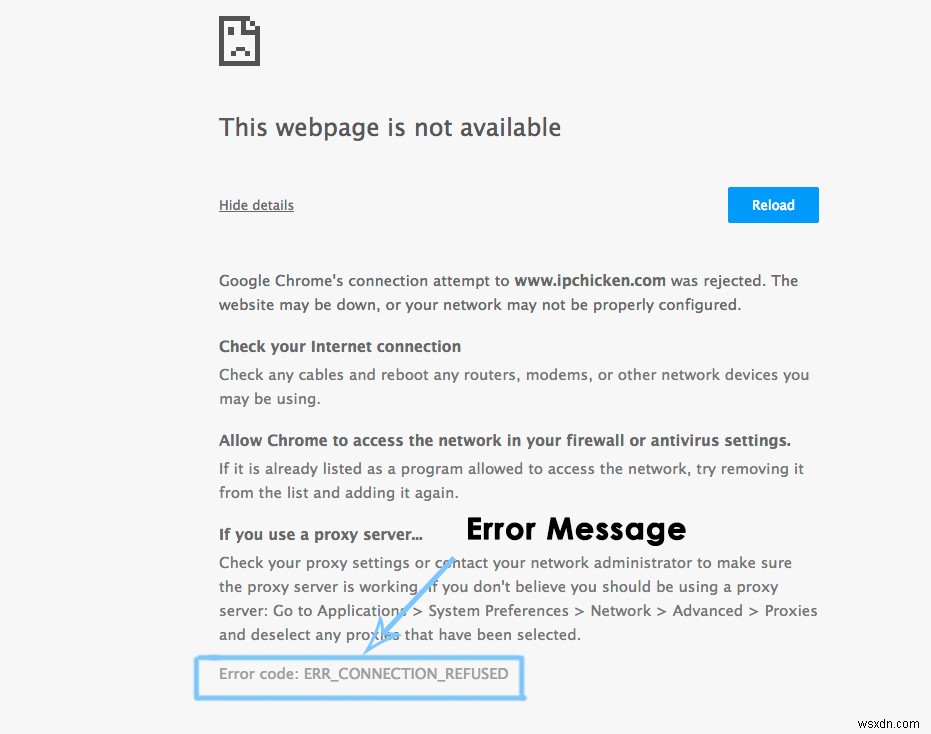 ठीक करें:err_connection_refuse on Google Chrome 
