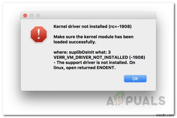 मैक पर  कर्नल ड्राइवर स्थापित नहीं (आरसी =-1908)  त्रुटि को कैसे ठीक करें 