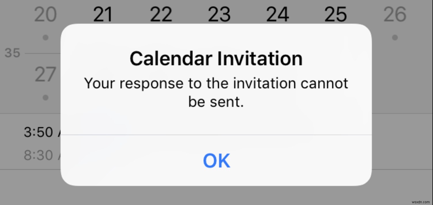 ठीक करें:iPhone पर त्रुटि  निमंत्रण पर आपका जवाब नहीं भेजा जा सकता ?