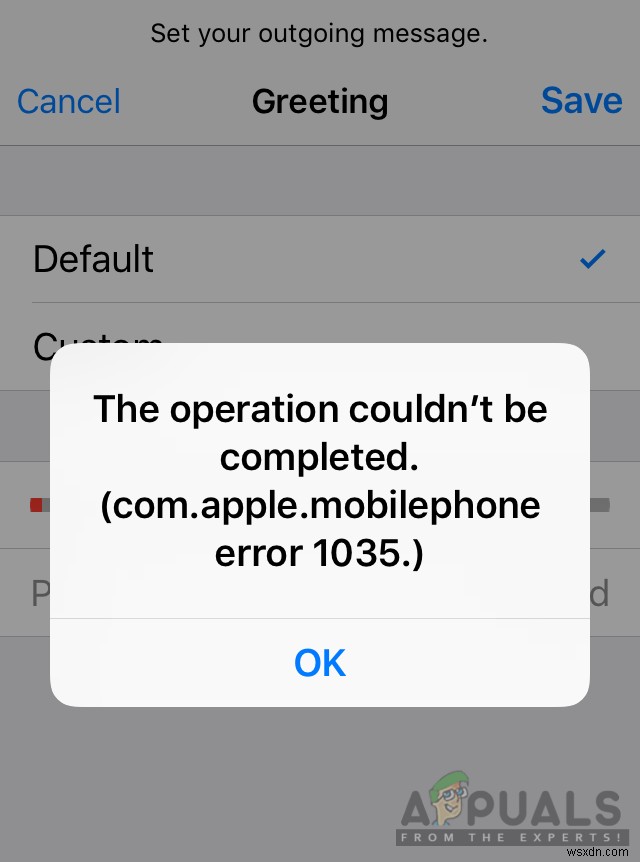 IPhone पर  com.apple.mobilephone त्रुटि 1035  को कैसे ठीक करें 