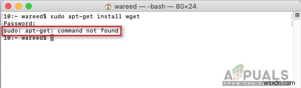 MacOS पर  sudo apt-get कमांड नहीं मिला  को कैसे ठीक करें 