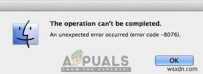 MacOS पर  त्रुटि कोड - 8076  को कैसे ठीक करें 