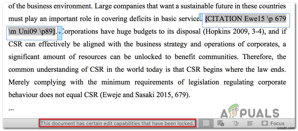 फिक्स:इस दस्तावेज़ में कुछ संपादन क्षमताएं हैं जिन्हें लॉक कर दिया गया है 