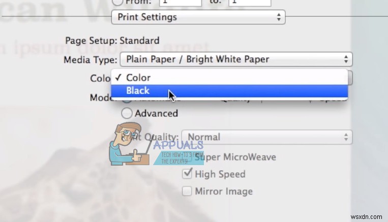 Mac पर ब्लैक एंड व्हाइट कैसे प्रिंट करें