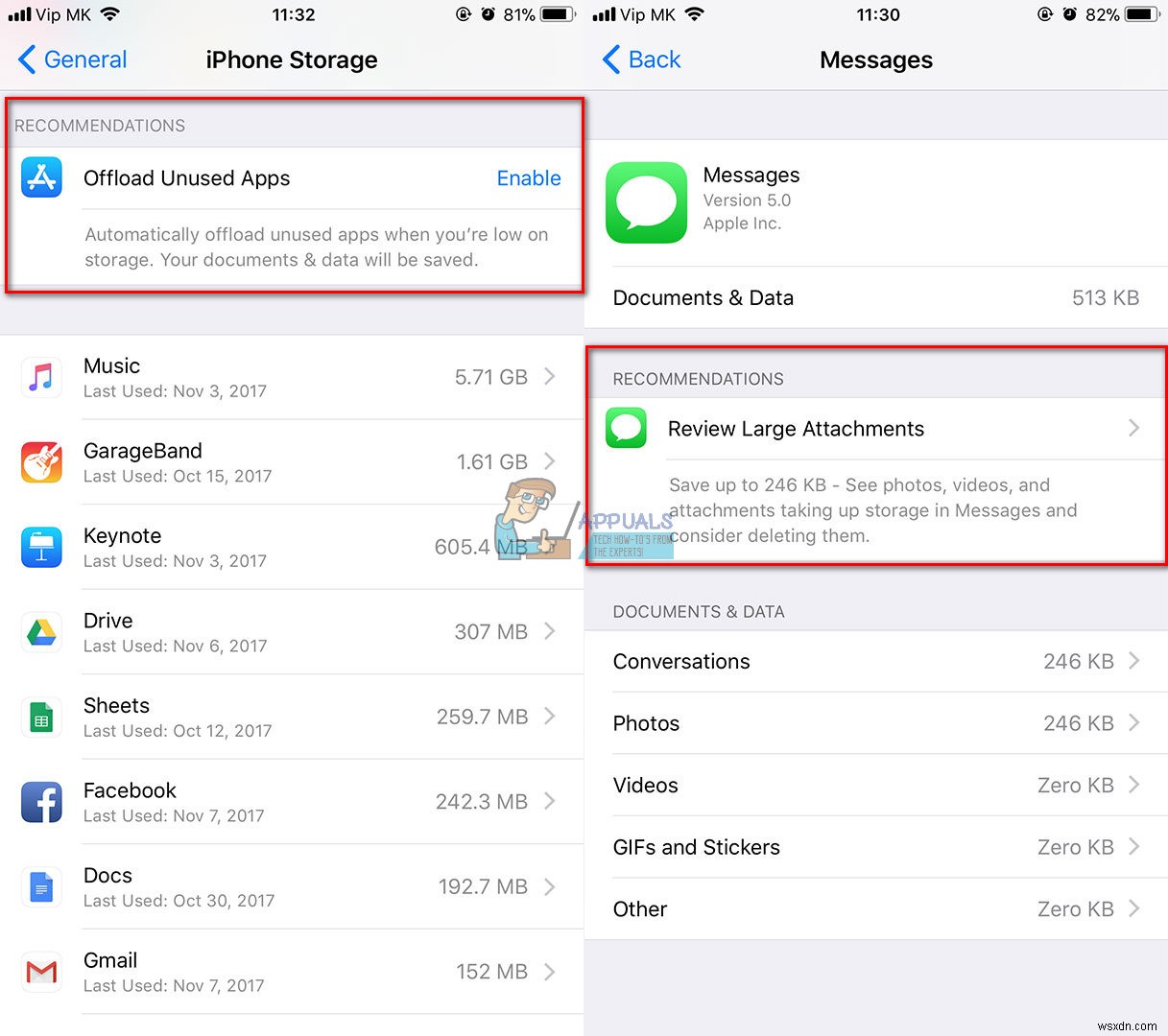 iOS 11 पर अपने iPhone से दस्तावेज़ और डेटा कैसे हटाएं