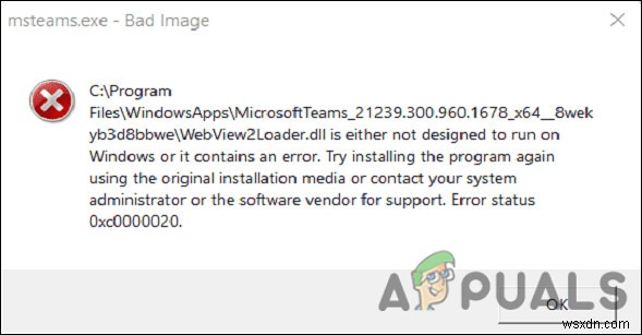 Microsoft टीम पर  त्रुटि कोड:0xc0000020  को कैसे ठीक करें? 