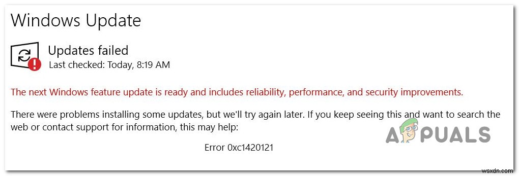 Windows अद्यतन त्रुटि कोड को कैसे ठीक करें:0xc1420121? 