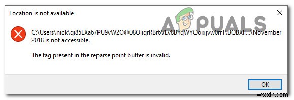 फिक्स:OneDrive पर  रिपार्स पॉइंट बफ़र में मौजूद टैग अमान्य है  