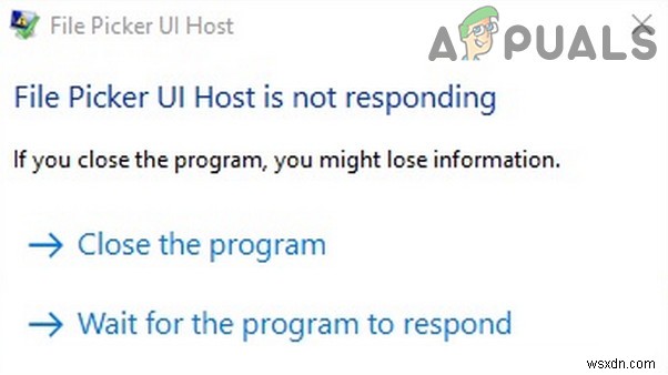फ़ाइल पिकर UI होस्ट प्रतिसाद नहीं दे रहा है (ठीक करें) 