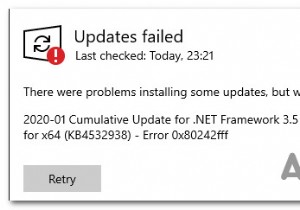 फिक्स:विंडोज 10 अपडेट विफल त्रुटि 0X80242FFF 