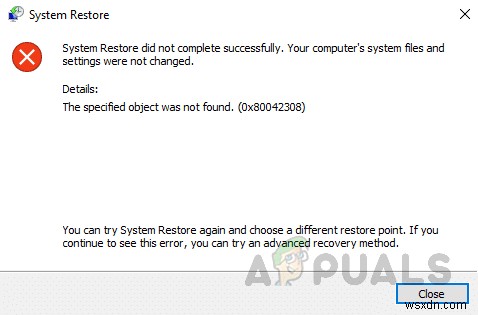 विंडोज 10 पर सिस्टम रिस्टोर प्वाइंट एरर कोड 0x80042308 को कैसे ठीक करें? 