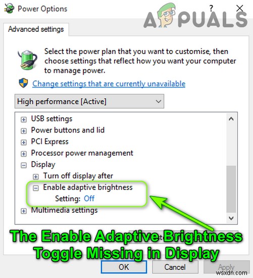 फिक्स:अडैप्टिव ब्राइटनेस के लिए मिसिंग डिस्प्ले/टॉगल 