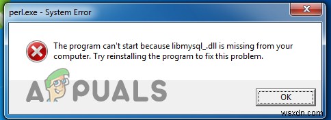 फिक्स:Libmysql.dll गुम है 