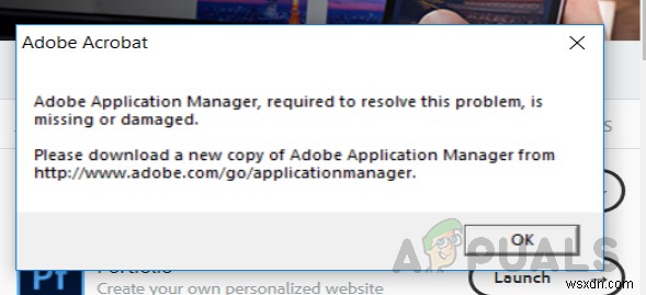 Adobe एप्लिकेशन मैनेजर के गुम या क्षतिग्रस्त होने को कैसे ठीक करें 