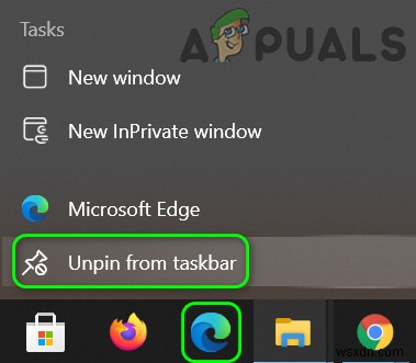 फिक्स:माइक्रोसॉफ्ट एज एक और विंडो खोलते समय टास्कबार पर पिन किया गया 