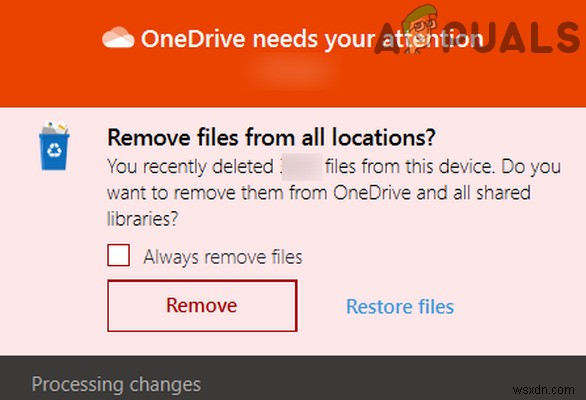 फिक्स:OneDrive स्वचालित रूप से OneDrive फ़ोल्डर से फ़ाइलें हटाना 