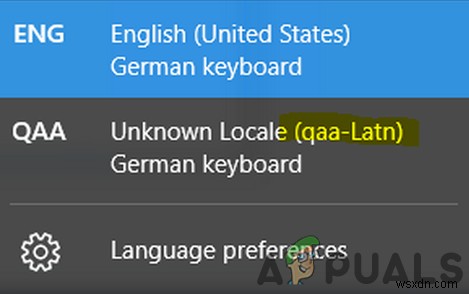 अज्ञात लोकेल (QAA-LATN) भाषा को कैसे हटाएं 