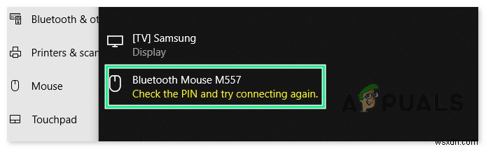 विंडोज 10 पर  पिन की जांच करें और फिर से कनेक्ट करने का प्रयास करें  ब्लूटूथ जोड़ी त्रुटि [फिक्स्ड] 