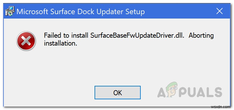 FIX:Microsoft Surface पर SurfaceBaseFwUpdateDriver.dll स्थापित करने में विफल 