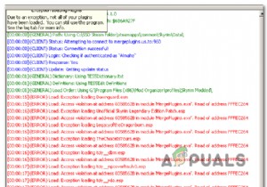 [फिक्स] प्लगइन्स मर्ज करें  पहुंच उल्लंघन  त्रुटि 