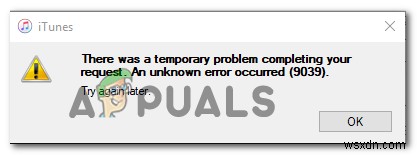 आईट्यून्स त्रुटि 9039 को कैसे ठीक करें