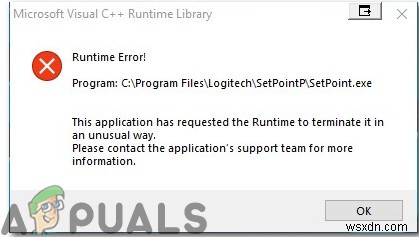 लॉजिटेक सेटपॉइंट रनटाइम त्रुटि को कैसे ठीक करें? 
