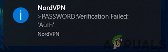 फिक्स:नॉर्डवीपीएन पासवर्ड सत्यापन विफल  प्रामाणिक  