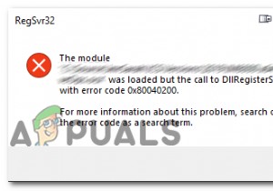 फिक्स:DllUnregisterServer त्रुटि कोड 0x80040200 . के साथ विफल 