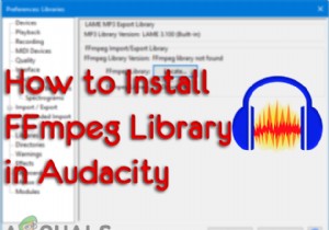 ऑडेसिटी में FFmpeg लाइब्रेरी स्थापित करना 