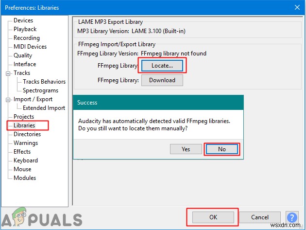 ऑडेसिटी में FFmpeg लाइब्रेरी स्थापित करना 