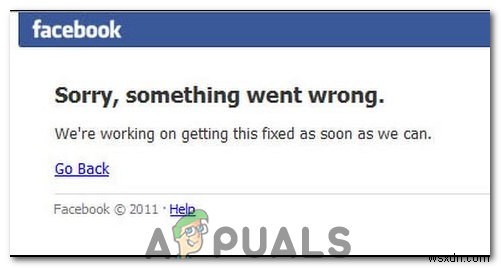 फेसबुक लॉगिन त्रुटि  क्षमा करें, कुछ गलत हो गया  
