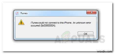 समस्या निवारण आइट्यून्स कनेक्ट नहीं कर सकता  अज्ञात त्रुटि 0XE80000A  