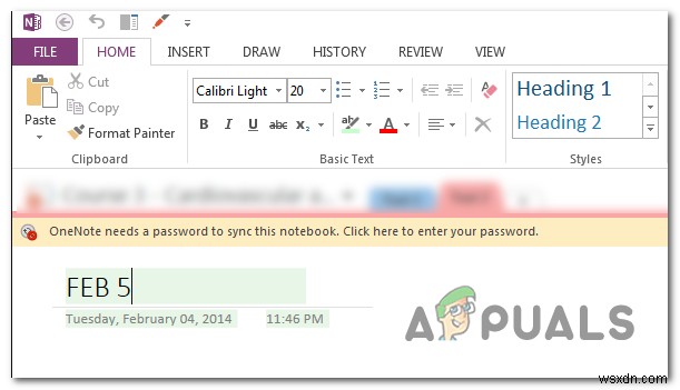  इस नोटबुक को सिंक करने के लिए OneNote को पासवर्ड की आवश्यकता है  त्रुटि को ठीक करें 