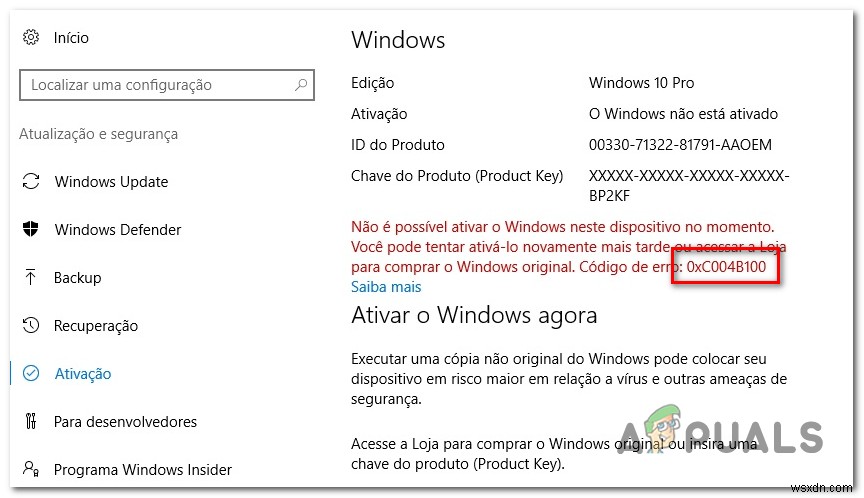 Windows सक्रियण त्रुटि का समाधान करें 0xC004B100 