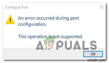 विंडोज 10 पर पोर्ट कॉन्फ़िगरेशन के दौरान हुई एक त्रुटि को ठीक करना 