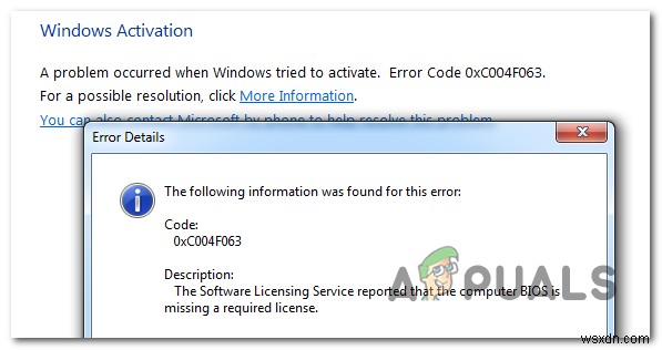 Windows सक्रियण त्रुटि 0xc004f063 को कैसे ठीक करें? 