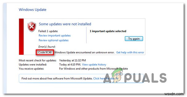 विंडोज अपडेट एरर कोड 9c48 को कैसे ठीक करें? 