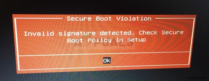 विंडोज़ पर  सुरक्षित बूट उल्लंघन - अमान्य हस्ताक्षर का पता चला  समस्या को कैसे ठीक करें? 