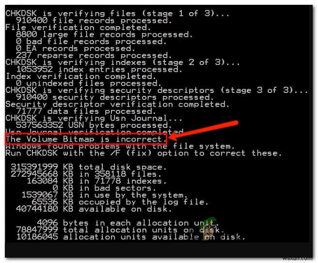 कैसे ठीक करें  वॉल्यूम बिटमैप गलत है  CHKDSK त्रुटि? 