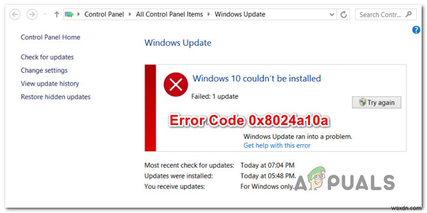 विंडोज 10 अपडेट एरर कोड 0x8024a10a को कैसे ठीक करें? 