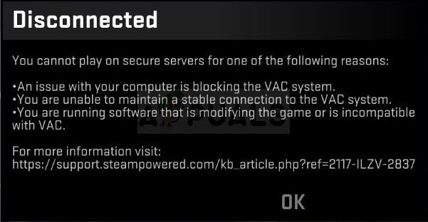 विंडोज़ पर  डिस्कनेक्ट बाय वीएसी:यू कैन प्ले ऑन सिक्योर सर्वर  त्रुटि को कैसे ठीक करें? 